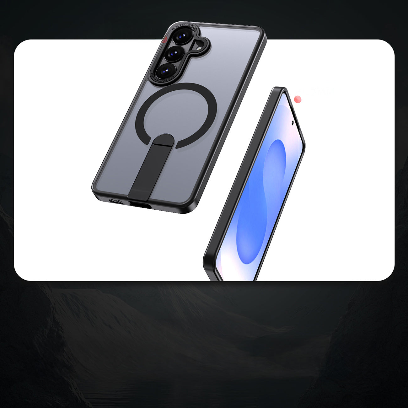 Hybrid Armor X dėklas, skirtas Samsung Galaxy A57, su stovu, suderinamas su MagSafe - juodas -- Samsung Galaxy A57