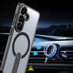 Hybrid Armor X dėklas, skirtas Samsung Galaxy A57, su stovu, suderinamas su MagSafe - juodas -- Samsung Galaxy A57