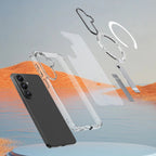 Hybrid Armor X dėklas Samsung Galaxy A36 / A37 su stovu, suderinamas su MagSafe - skaidrus -- Samsung Galaxy A36 /...