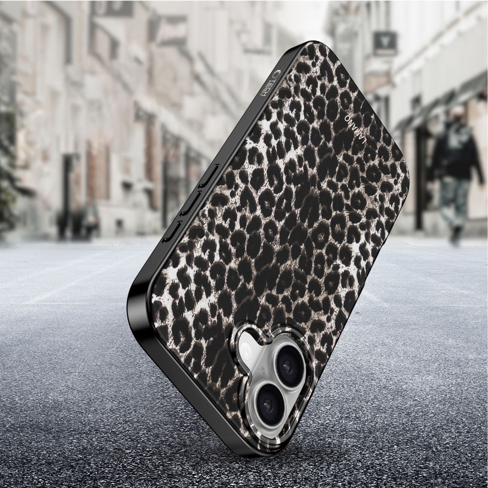 Tech-Protect Lamano MagSafe dėklas, skirtas iPhone 17 - juoda ir ruda -- iPhone 17
