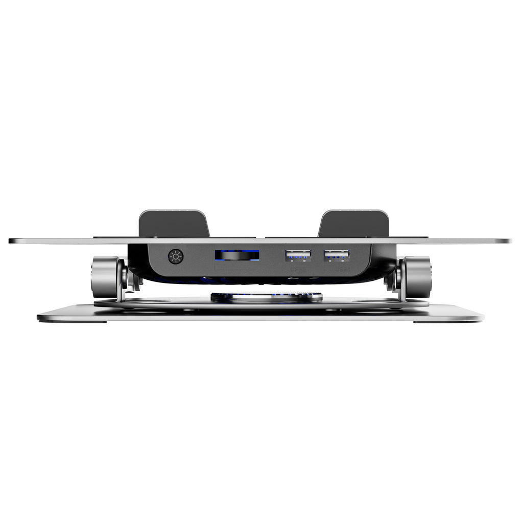 Wozinsky WDCX-X16-AS CoolBase RGB 360° nešiojamojo kompiuterio ir planšeto aušinimo stovas - sidabras -- Laptop Stands