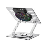 Wozinsky WDCX-X16-AS CoolBase RGB 360° nešiojamojo kompiuterio ir planšeto aušinimo stovas - sidabras -- Laptop Stands