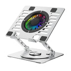Wozinsky WDCX-X16-AS CoolBase RGB 360° nešiojamojo kompiuterio ir planšeto aušinimo stovas - sidabras -- Laptop Stands