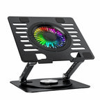 Wozinsky WDCX-X16-AS CoolBase RGB 360° nešiojamojo kompiuterio ir planšeto aušinimo stovas - juodas -- Laptop Stands