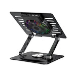 Wozinsky WDCX-X16-AS CoolBase RGB 360° nešiojamojo kompiuterio ir planšeto aušinimo stovas - juodas -- Laptop Stands