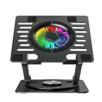 Wozinsky WDCX-X16-AS CoolBase RGB 360° nešiojamojo kompiuterio ir planšeto aušinimo stovas - juodas -- Laptop Stands