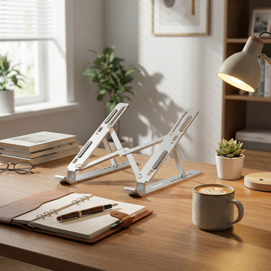 Wozinsky WDCX-X8S sulankstomas reguliuojamas nešiojamojo kompiuterio stovas - sidabras -- Laptop Stands