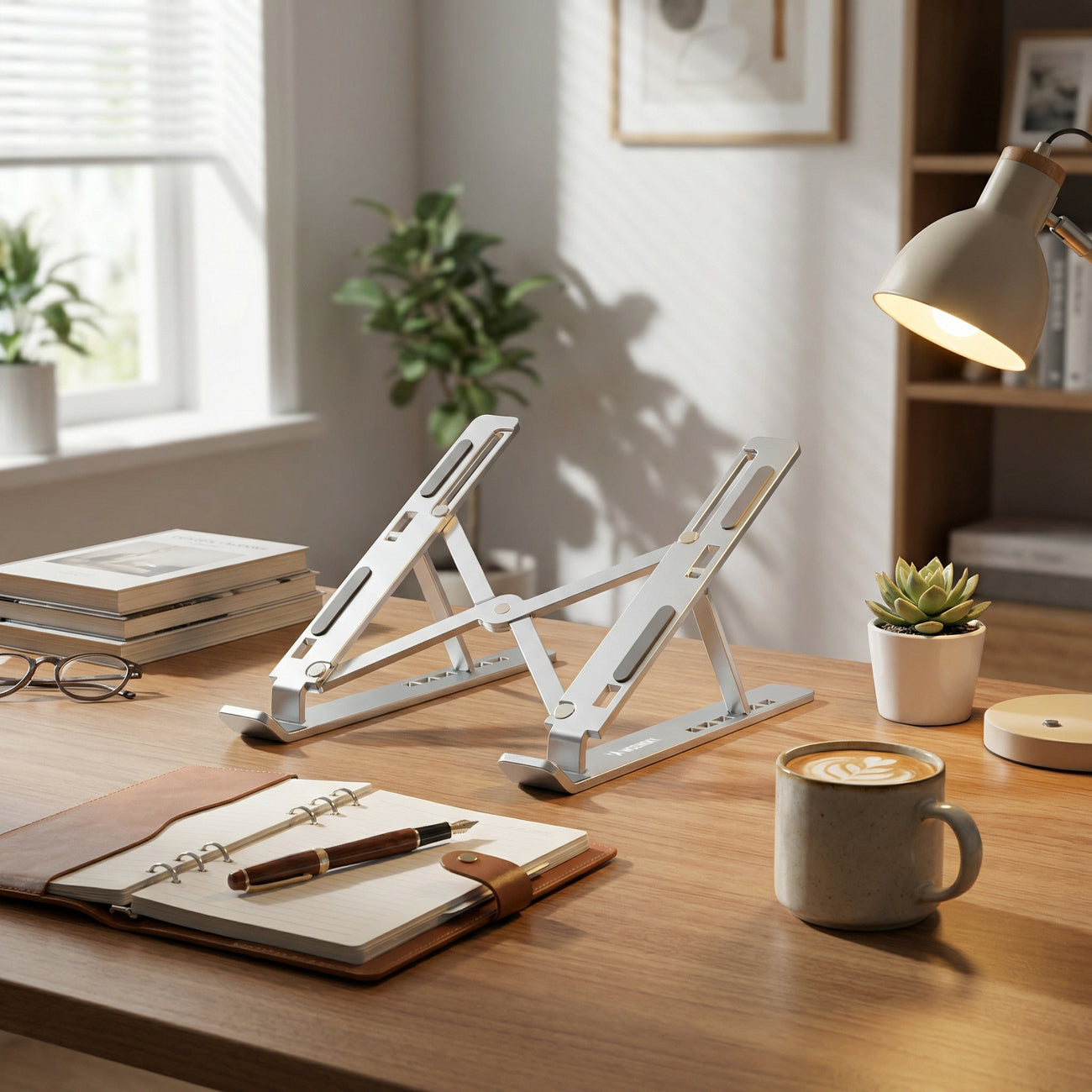 Wozinsky WDCX-X8S sulankstomas reguliuojamas nešiojamojo kompiuterio stovas - sidabras -- Laptop Stands