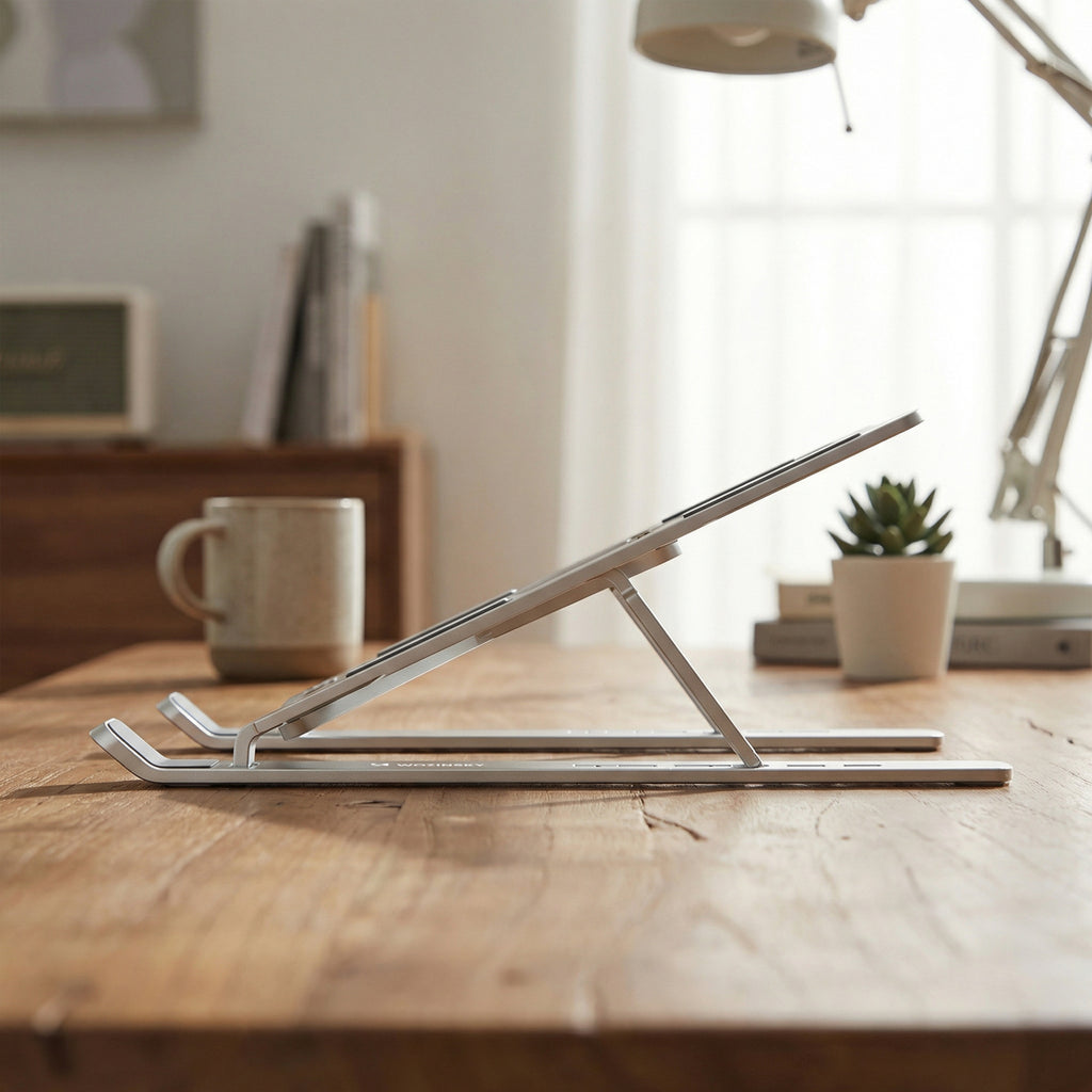 Wozinsky WDCX-X8S sulankstomas reguliuojamas nešiojamojo kompiuterio stovas - sidabras -- Laptop Stands