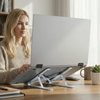 Wozinsky WDCX-X8S sulankstomas reguliuojamas nešiojamojo kompiuterio stovas - sidabras -- Laptop Stands