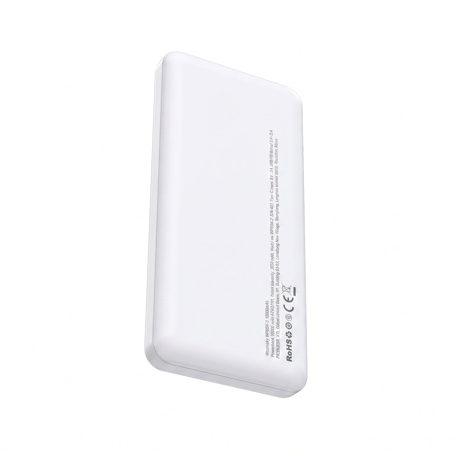 Powerbank Wozinsky Wpower WPBBK-3 10000 mAh 10W 2x USB-A 2A - balta -- Powerbanks