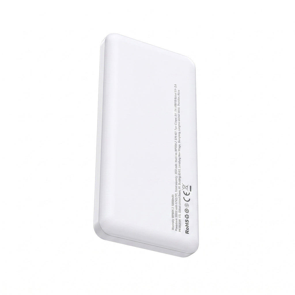 Powerbank Wozinsky Wpower WPBBK-3 10000 mAh 10W 2x USB-A 2A - balta -- Powerbanks