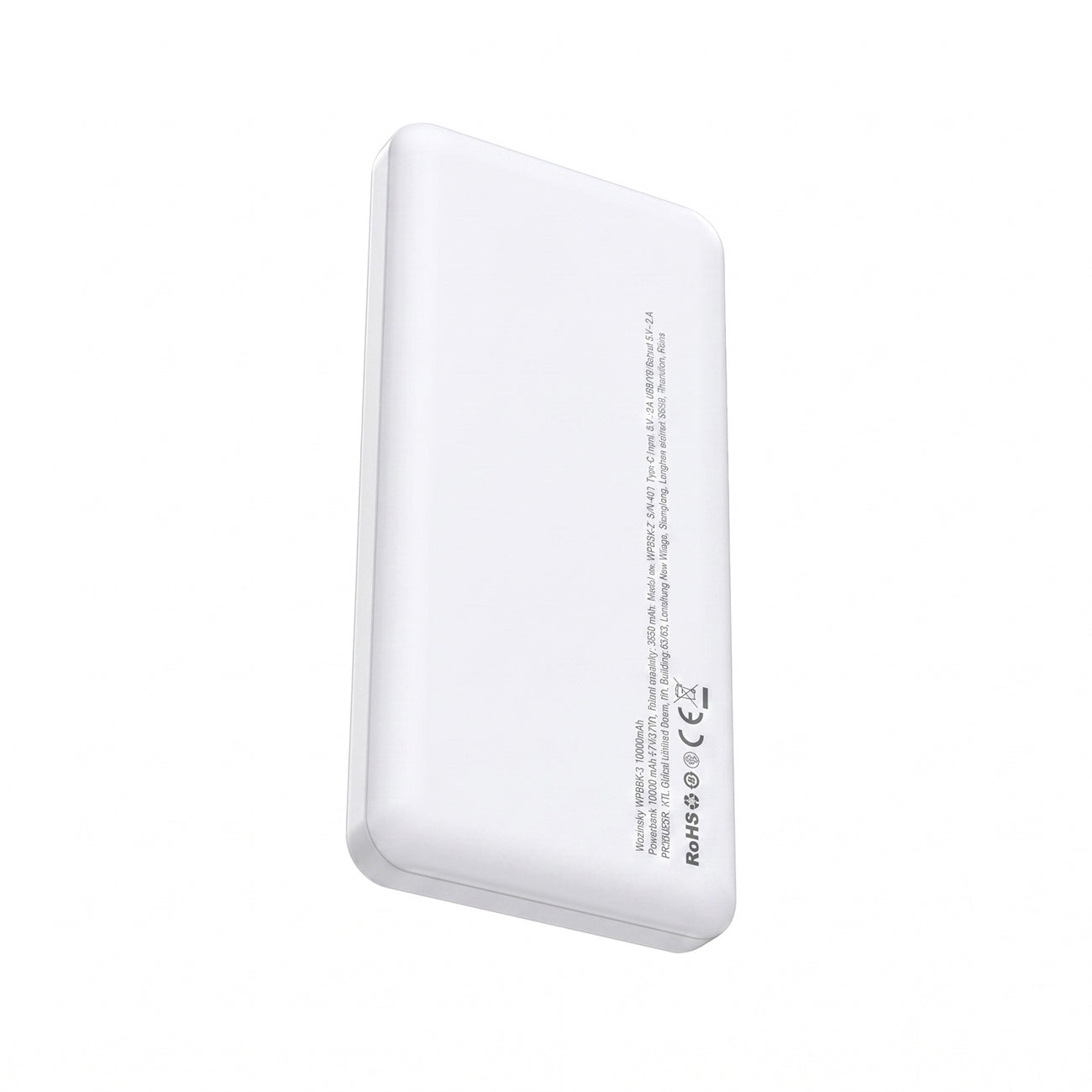 Powerbank Wozinsky Wpower WPBBK-3 10000 mAh 10W 2x USB-A 2A - balta -- Powerbanks