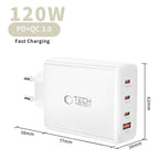 Tech-Protect sieninis įkroviklis NC120W-GAN 4-Port 120W - baltas -- Cell phone chargers