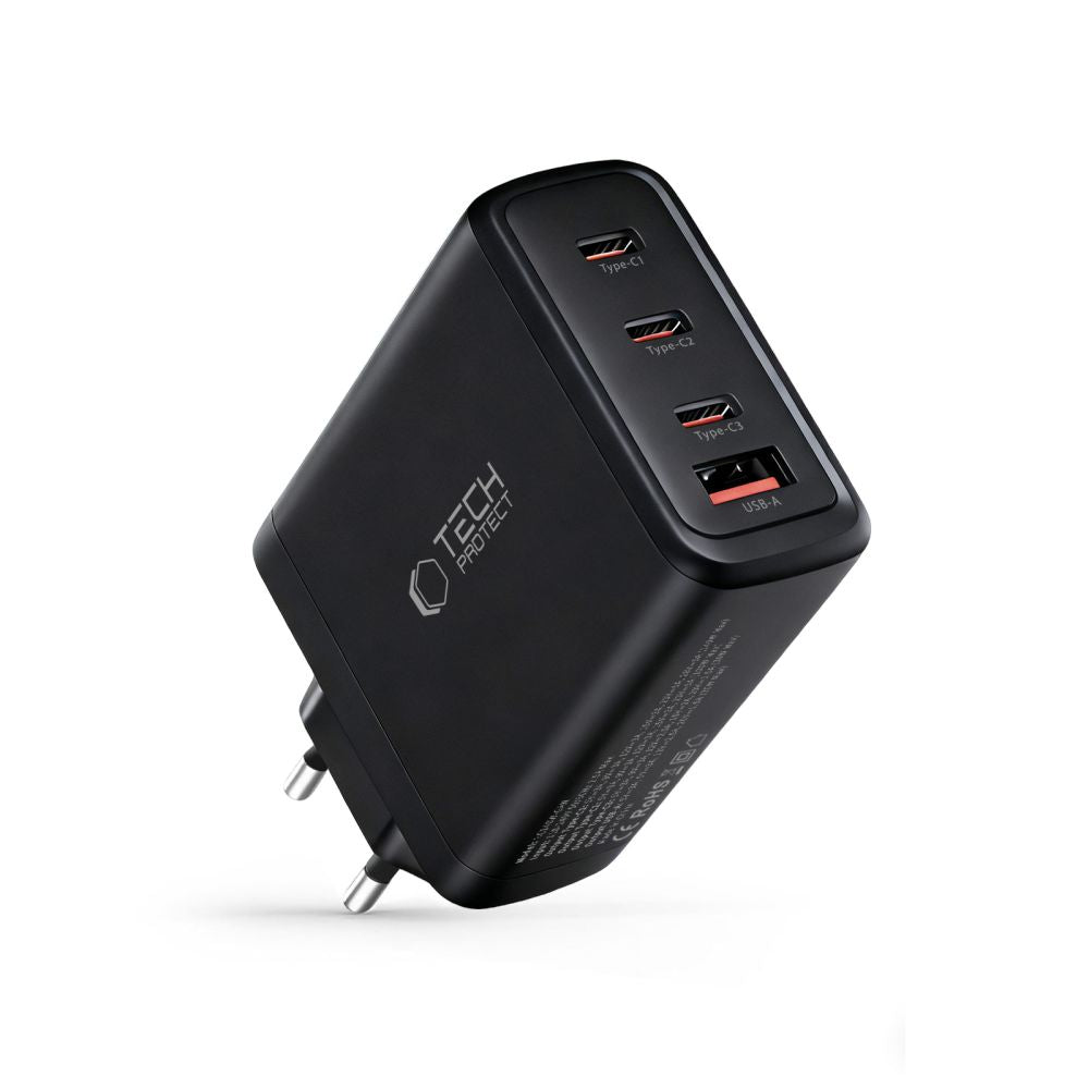 Tech-Protect sieninis įkroviklis NC140W-GAN 4-Port 140W - juodas -- Cell phone chargers