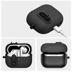 Tech-Protect Slim Hook Dėklas, skirtas Samsung Galaxy Buds 3 / 3 FE / 3 Pro - juodas -- Samsung Galaxy Buds 3 / Samsung 3...