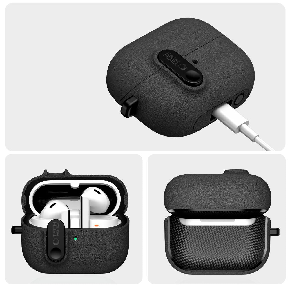 Tech-Protect Slim Hook Dėklas, skirtas Samsung Galaxy Buds 3 / 3 FE / 3 Pro - juodas -- Samsung Galaxy Buds 3 / Samsung 3...