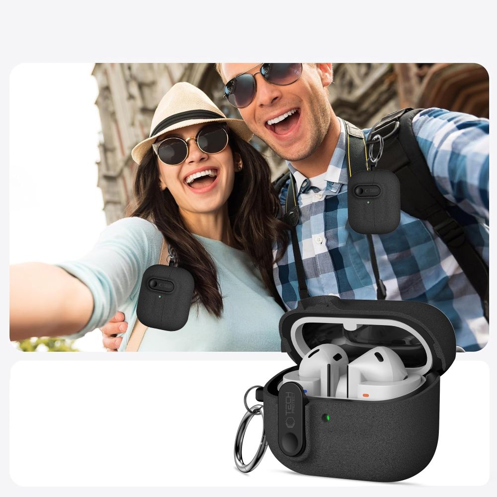 Tech-Protect Slim Hook Dėklas, skirtas Samsung Galaxy Buds 3 / 3 FE / 3 Pro - juodas -- Samsung Galaxy Buds 3 / Samsung 3...