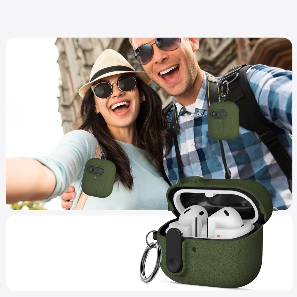 Tech-Protect Slim Hook Dėklas, skirtas Samsung Galaxy Buds 3 / 3 FE / 3 Pro - žalias -- Samsung Galaxy Buds 3 / Samsung 3...