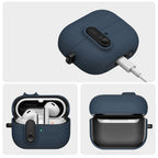 Tech-Protect Slim Hook Dėklas, skirtas Samsung Galaxy Buds 3 / 3 FE / 3 Pro - tamsiai mėlynas -- Samsung Galaxy Buds 3 /...