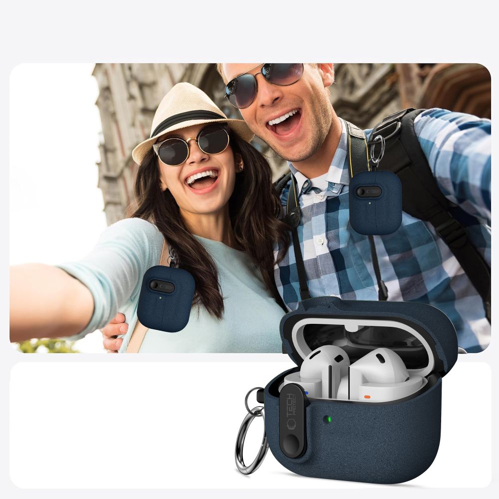 Tech-Protect Slim Hook Dėklas, skirtas Samsung Galaxy Buds 3 / 3 FE / 3 Pro - tamsiai mėlynas -- Samsung Galaxy Buds 3 /...