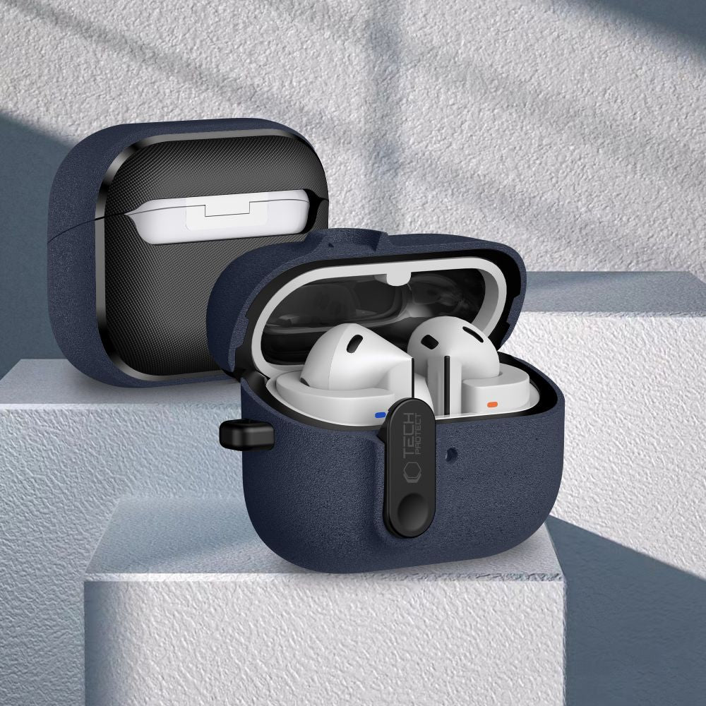 Tech-Protect Slim Hook Dėklas, skirtas Samsung Galaxy Buds 3 / 3 FE / 3 Pro - tamsiai mėlynas -- Samsung Galaxy Buds 3 /...