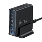 Tech-Protect sieninis įkroviklis DC160W-GAN 6-Port 160W - juodas -- Cell phone chargers