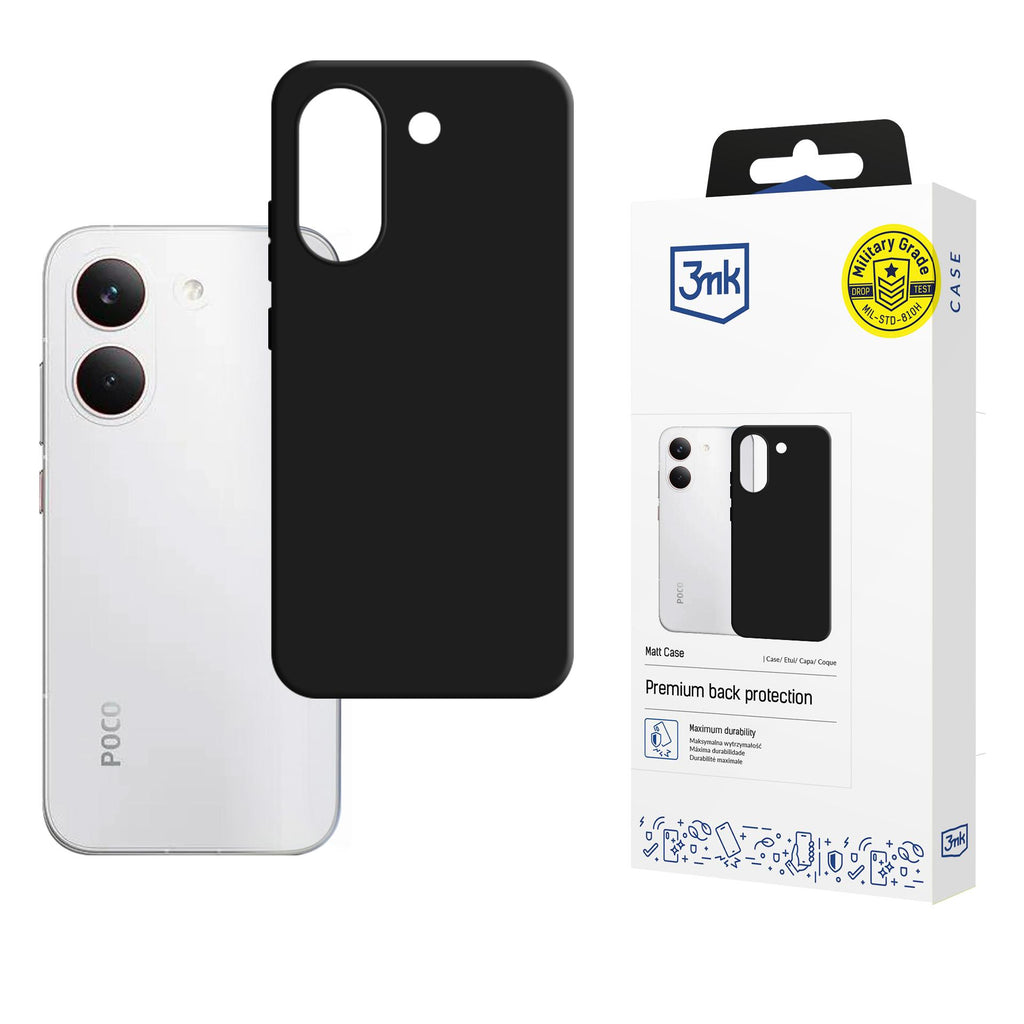3mk Matinis dėklas, skirtas Xiaomi Poco X8 Pro - juodas -- Xiaomi Poco X8 Pro / Poco X8 Pro