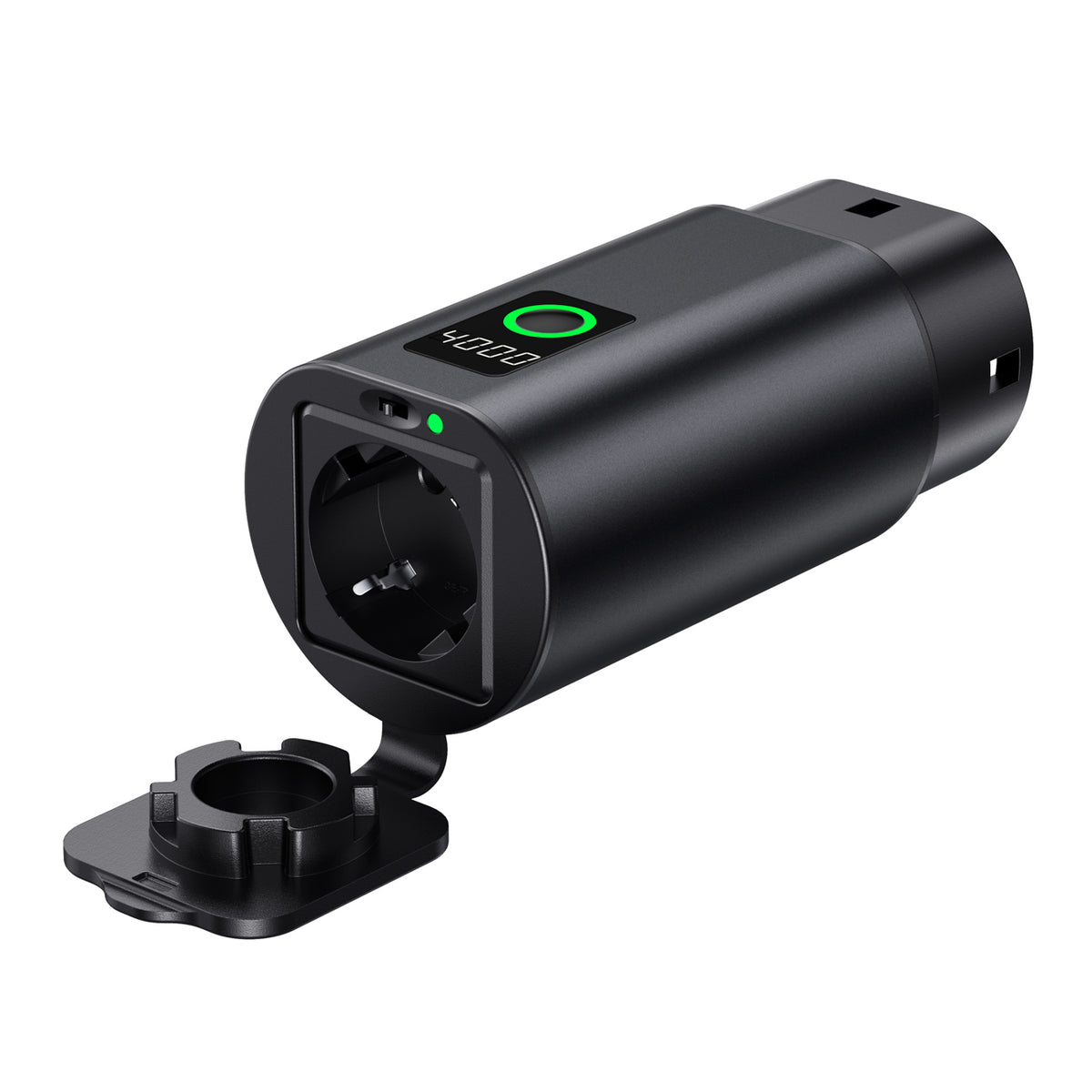 V2L Type 2 adapteris - Schuko 3500W su galios ekranu ir dėklu - juodas -- Network Adapters