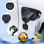 V2L Type 2 adapteris - Schuko 3500W su galios ekranu ir dėklu - juodas -- Network Adapters
