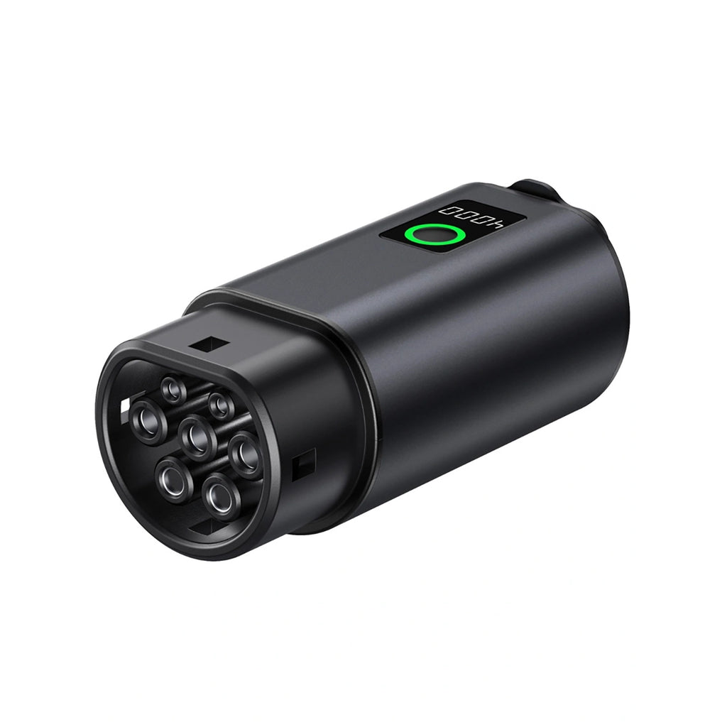 V2L Type 2 adapteris - Schuko 3500W su galios ekranu ir dėklu - juodas -- Network Adapters