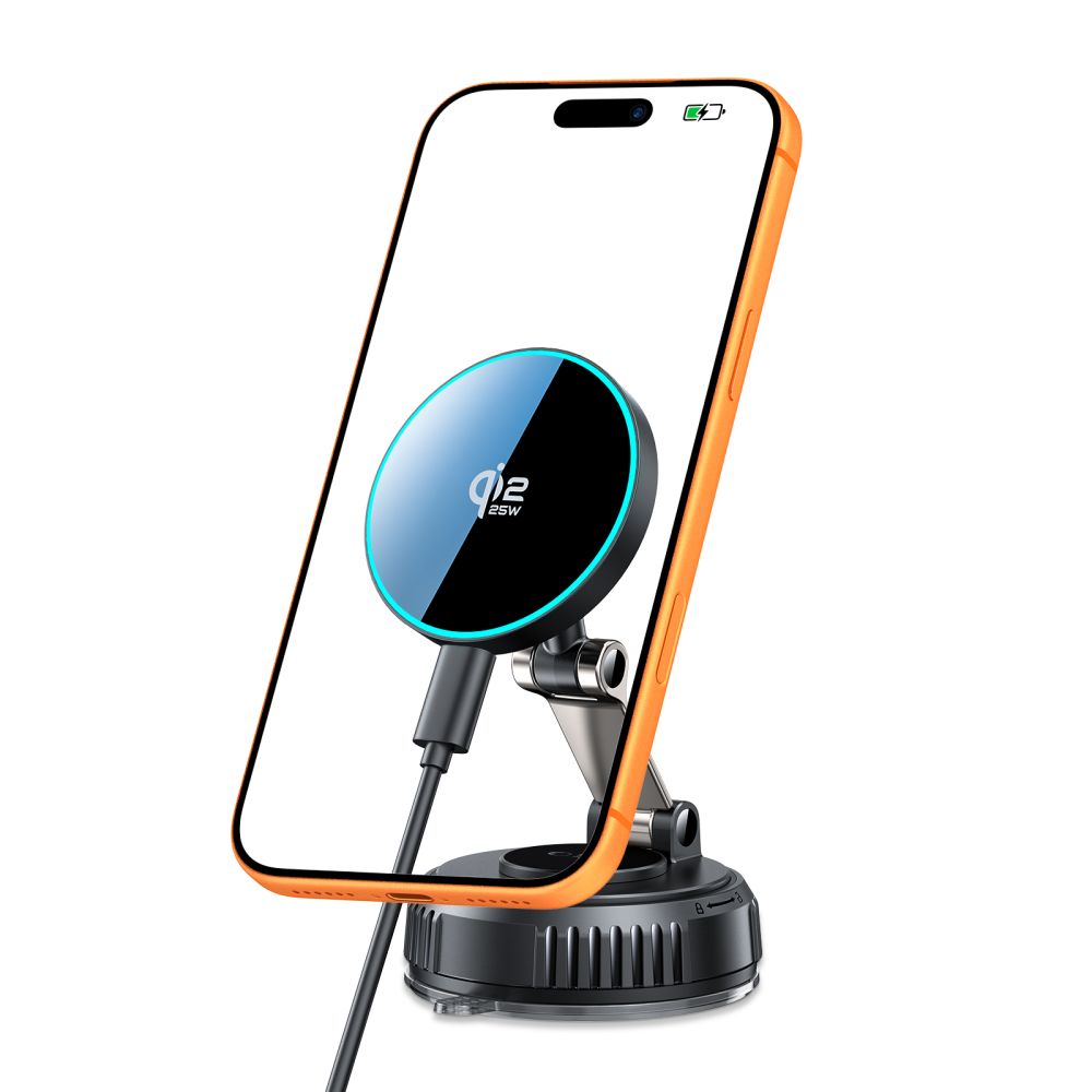 Tech-Protect V8 Magnetic MagSafe 25W automobilinis įkroviklis - juodas -- Cell phone chargers