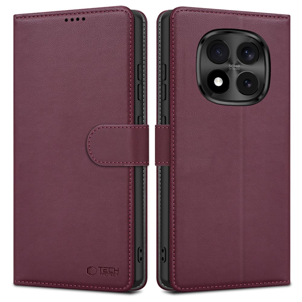 „Tech-Protect“ piniginės dėklas, skirtas „Xiaomi Redmi Note 15 Pro 5G“ – bordo spalvos -- Xiaomi Redmi Note 15 Pro 5G /...