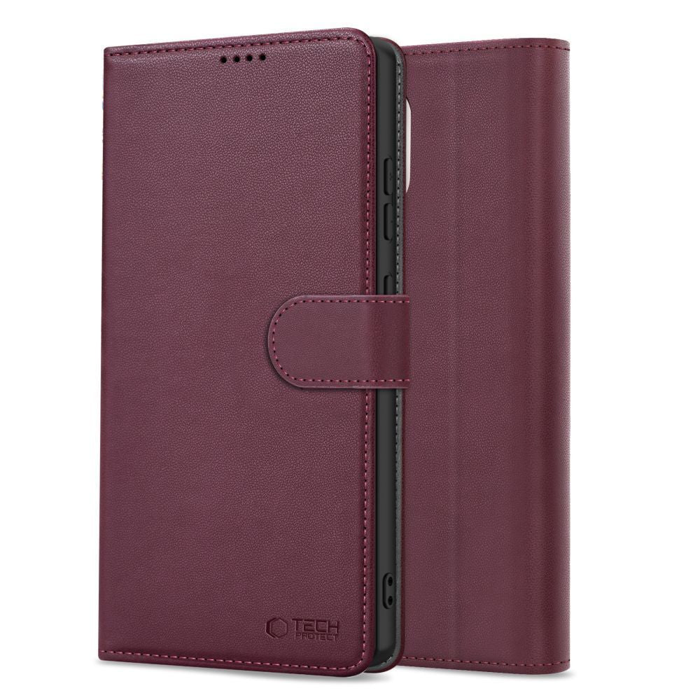 „Tech-Protect“ piniginės dėklas, skirtas „Xiaomi Redmi Note 15 Pro 5G“ – bordo spalvos -- Xiaomi Redmi Note 15 Pro 5G /...