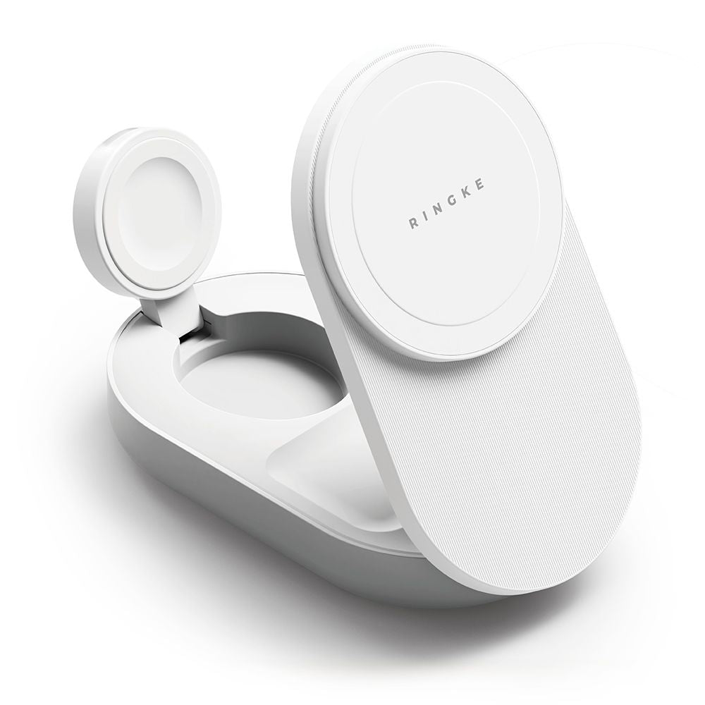 Ringke QI2.2 25W 3in1 Magnetic MagSafe indukcinis įkroviklis - baltas