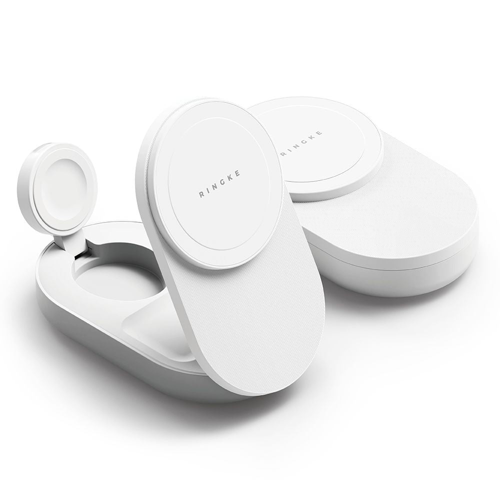 Ringke QI2.2 25W 3in1 Magnetic MagSafe indukcinis įkroviklis - baltas