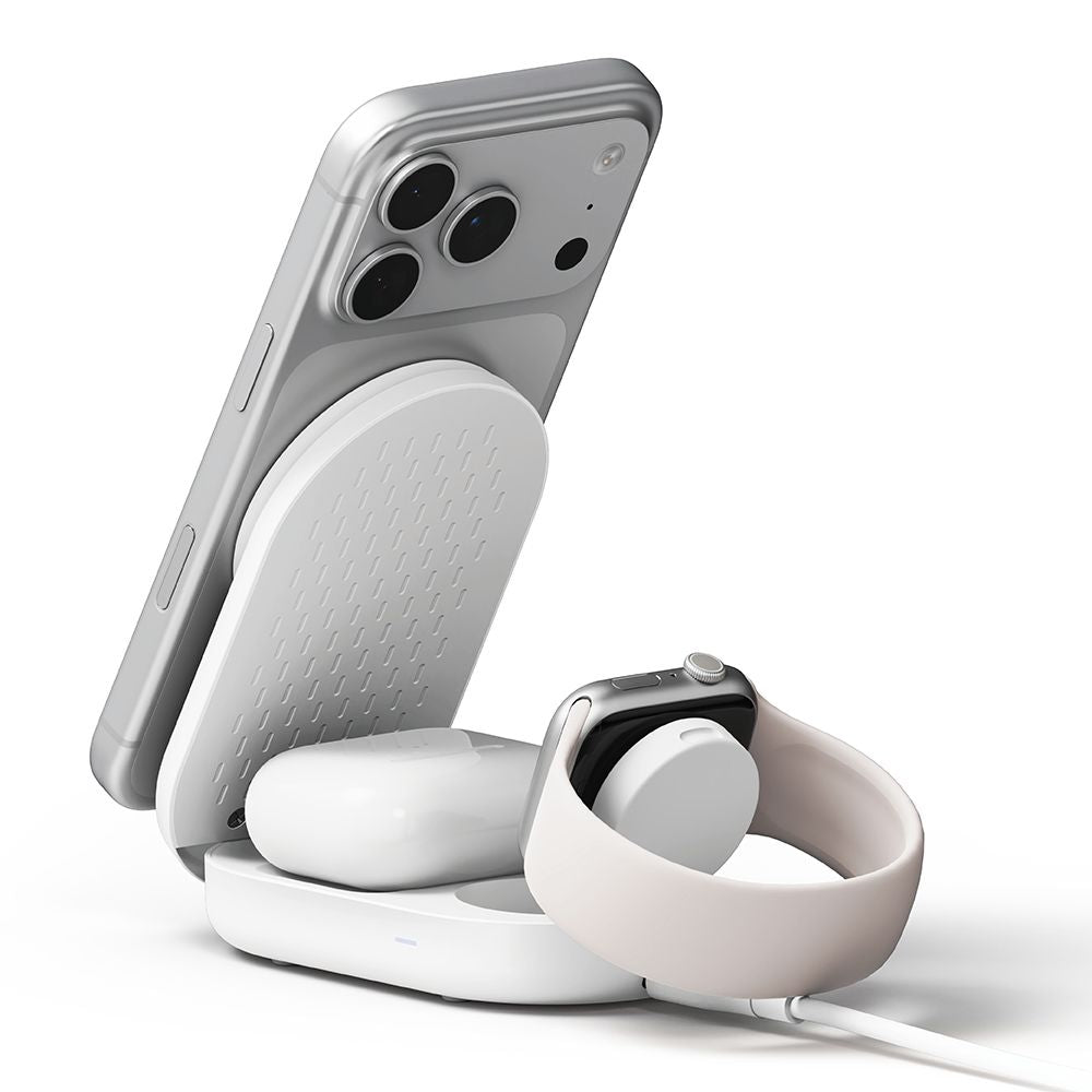 Ringke QI2.2 25W 3in1 Magnetic MagSafe indukcinis įkroviklis - baltas