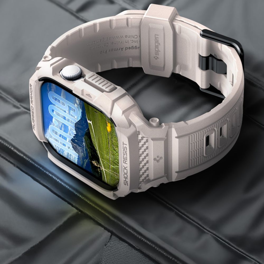 Spigen Rugged Armor Pro V2 Apple Watch Strap (46mm) – smėlio spalvos