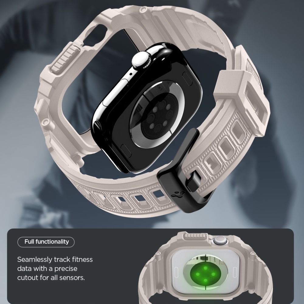 Spigen Rugged Armor Pro V2 Apple Watch Strap (46mm) – smėlio spalvos