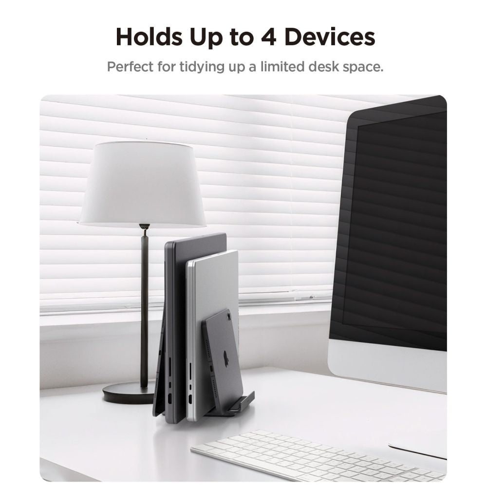 Spigen LD208S4 darbo stalo organizatorius nešiojamiesiems, planšetėms, išmaniesiems telefonams, klaviatūroms - pilka --...