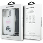 Karl Lagerfeld IML Crossbody Karl&Choupette galvos dėklas, skirtas iPhone 16 Pro – baltas