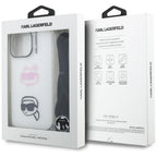 Karl Lagerfeld IML Crossbody Karl&Choupette galvos dėklas, skirtas iPhone 16 Pro Max - baltas