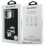 Karl Lagerfeld Silikoninis Karl&Choupette Sketch MagSafe Dėklas, skirtas iPhone 16 Pro Max - juodas