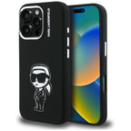 Karl Lagerfeld Silikoninis Karl Sketch MagSafe Dėklas, skirtas iPhone 16 Pro – juodas