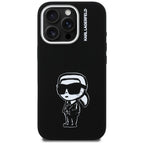 Karl Lagerfeld Silikoninis Karl Sketch MagSafe Dėklas, skirtas iPhone 16 Pro Max - juodas