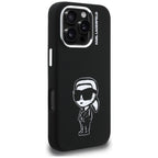 Karl Lagerfeld Silikoninis Karl Sketch MagSafe Dėklas, skirtas iPhone 16 Pro Max - juodas