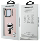 Karl Lagerfeld Silikoninis Karl Sketch MagSafe Dėklas, skirtas iPhone 16 Pro Max – rožinis