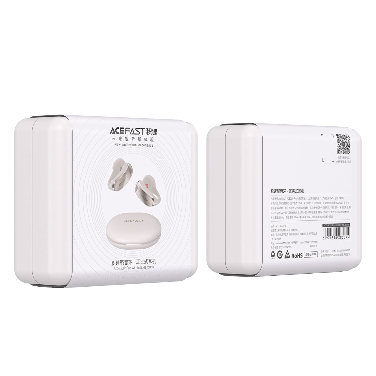 Acefast FA006 ACECLIP Pro ausies viduje belaidžiai ausiniai OWS - Auksinė -- Headphones