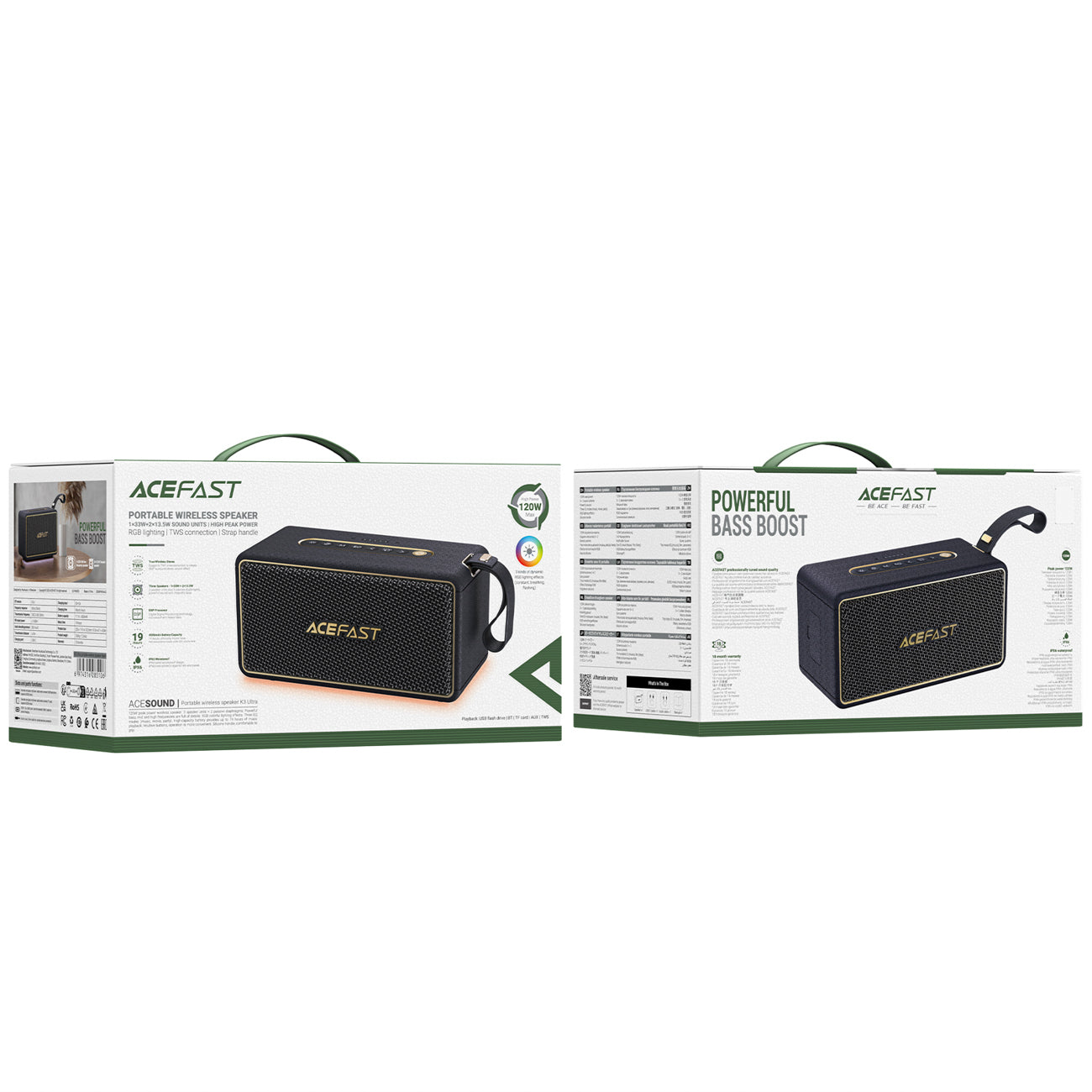 Acefast K3 Ultra Bluetooth 5.4 belaidis garsiakalbis - Juodas -- Bluetooth Speakers