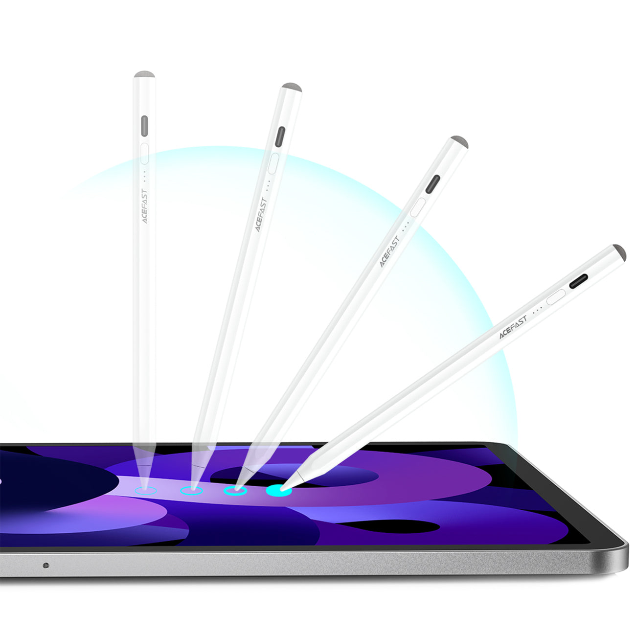Acefast V2 talpinamasis rašiklis iPad su 2 keičiamais antgaliais - Balta -- iPad